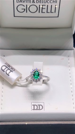 Anneau Davite & Delucchi Femme in Or blanc Smeraldo 0.75 Ct AA030500SMB - AA030500SMB